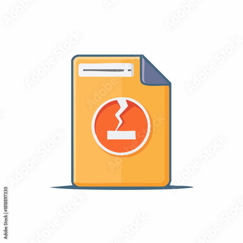Damaged Document Icon with Error Symbol Inside