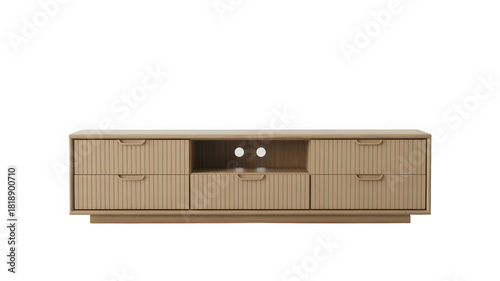 Modern wood media console