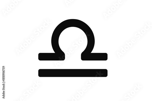 Minimalist black symbol for the astrological zodiac sign Libra and the scales
