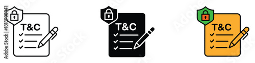 Terms and Conditions icon vector. business agreements, providing privacy and compliance symbol. vector illustration.