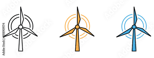 Wind turbine icon vector. eco friendly power generation and environmental responsibility symbol. vector illustration.