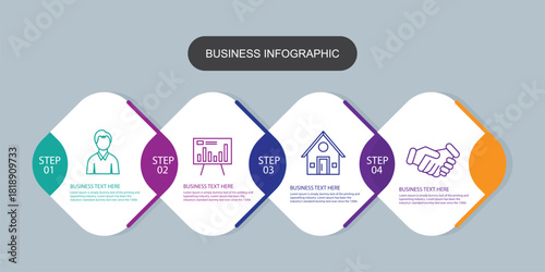Vector Infographic design business template with icons and 4 options