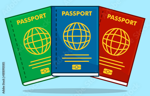 international passport icon global template cartoon style design isolated vector illustration