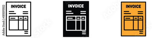 E invoice icon vector. business accounting, financial transactions and billing symbol. vector illustration.