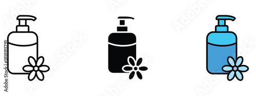 Moisturizing lotion bottle icon vector. spa, wellness, natural beauty product symbol. vector illustration.