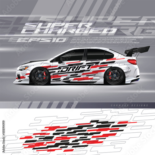 Abstract racing and sport background for racing livery or daily use car vinyl sticker.