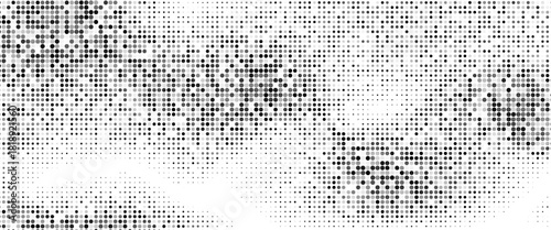Abstract halftone wave dotted background. Fantastic monochrome texture.