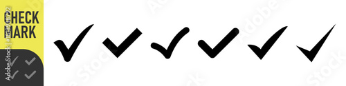 CheckMark vector icon. Set of simple check mark. Green check mark icon. Tick symbol. Accept okay symbol for improvement or checklist design. Correct vote choice symbol. Vector illustration