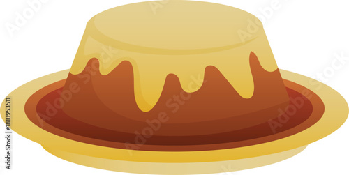 Delicious Flan Dessert Illustration