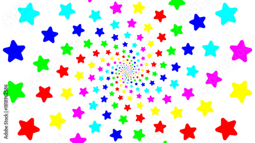 Colorful Star Shapes Concentric Radial Pattern Background