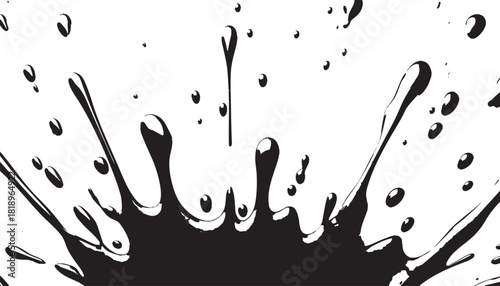 Black ink splashes vector illustration.
