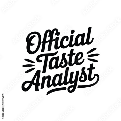 Official taste analyst lettering typography logo