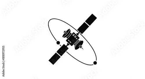 Modern satellite orbiting Earth, representing communication and technology.