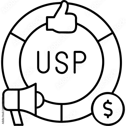 Line Art Usp Icon