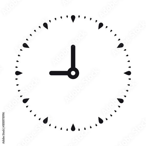 Water drop wall clock. Simple and elegant round wall clock interface. Round wall clock symbol for business