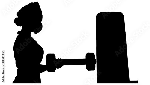 Nurse workout fitness and health during pandemic vector artwork