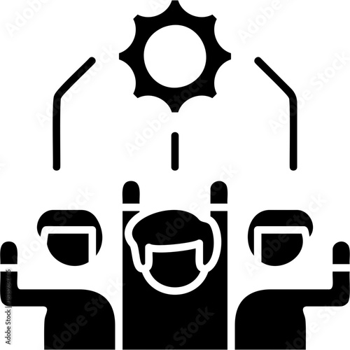 Glyph Solid Team Building Icon