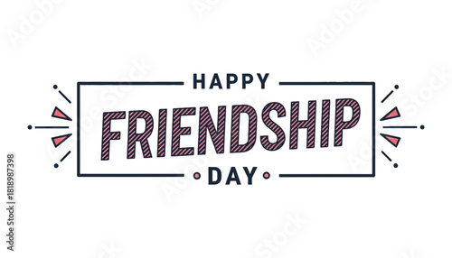 Happy friendship day greeting card design with modern style