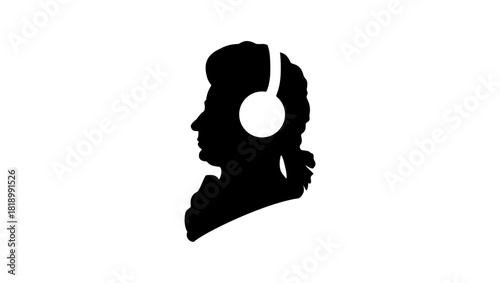symbol of classical music, black isolated silhouette