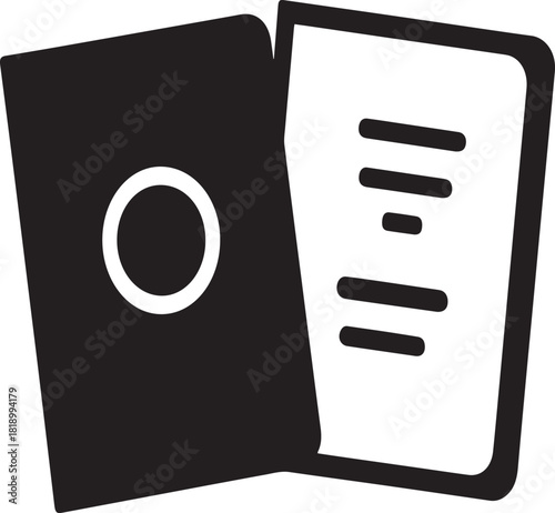 Silhouette vector art of travel document