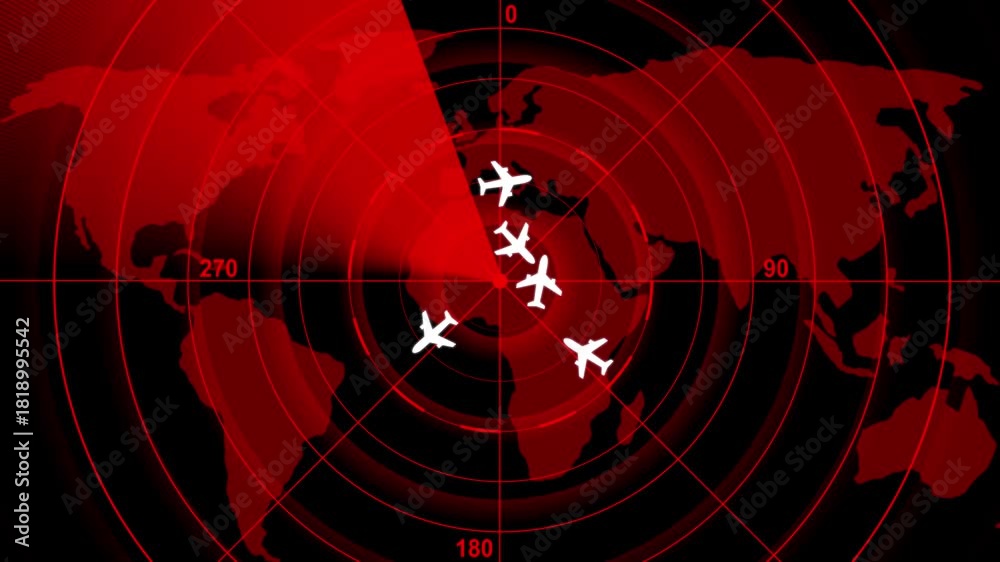 Aircraft signal and guidance radar. An air traffic control tower ...