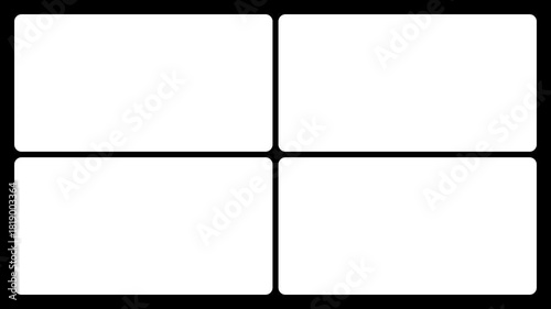 4 Panel Split Screen Film Matte Overlay Alpha Channel 4K