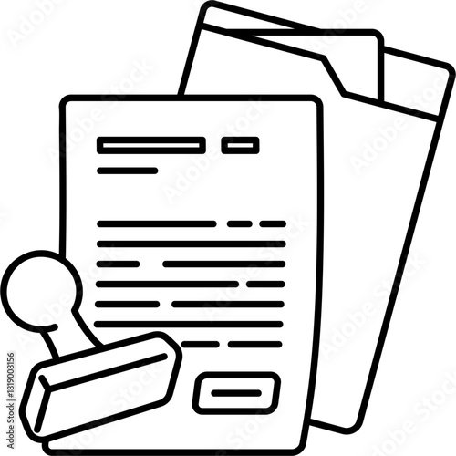 Line Art Legal Document Icon