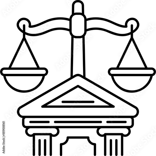 Line Art Law Firm Icon
