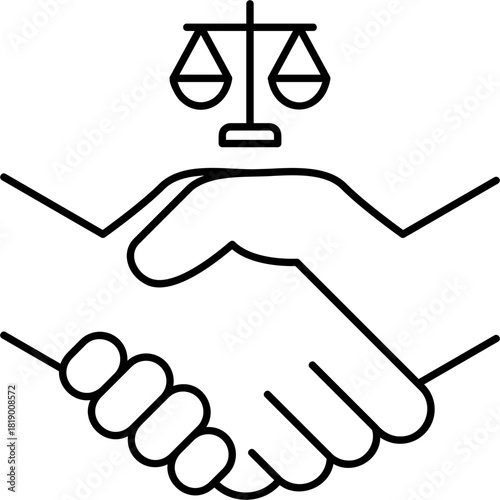 Line Art Legal Partnership Icon