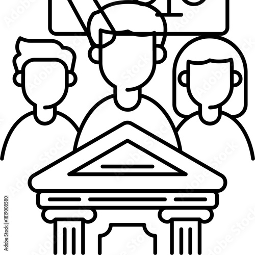Line Art Legal Team Icon