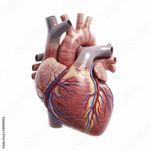 Anatomical Human Heart Illustration - Medical Science, Cardiology, Health