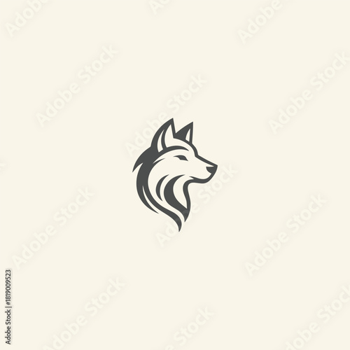 Head fox logo design template