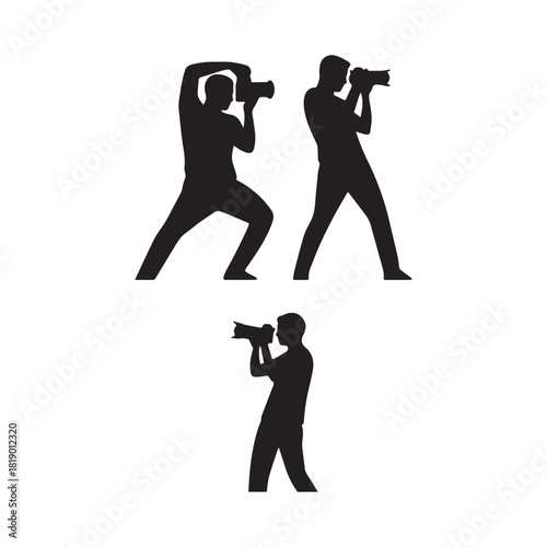  Dynamic Silhouettes of Photographers Capturing Moments with Professional Camera Equipment.