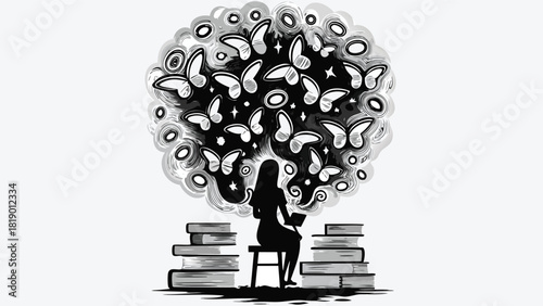 Conceptual illustration depicting the expansion of the mind symbolizing growth learning and new ideas with vibrant colors and abstract elements