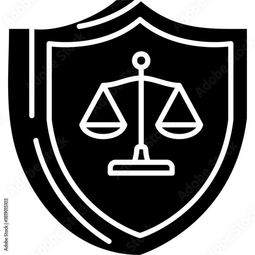 Glyph Solid Legal Shield Icon