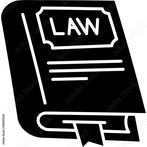 Glyph Solid Law Book Icon