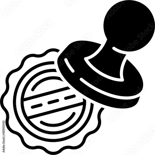 Glyph Solid Notary Stamp Icon