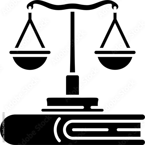 Glyph Solid Law Practice Icon