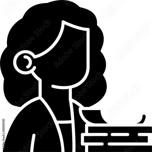 Glyph Solid Law Clerk Icon