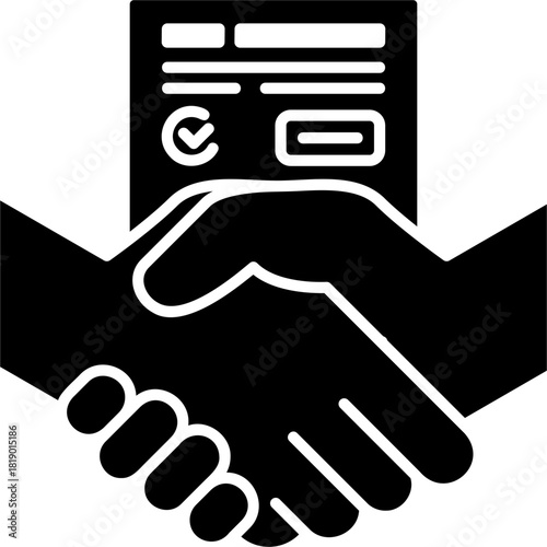 Glyph Solid Law Agreement Icon