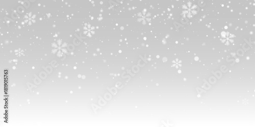 PNG falling snow on transparent background with light snowfall and snowflakes bokeh lights