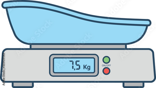 Baby Weighing Scale Icon Representing Neonatal Checkup and Pediatric Health Monitoring