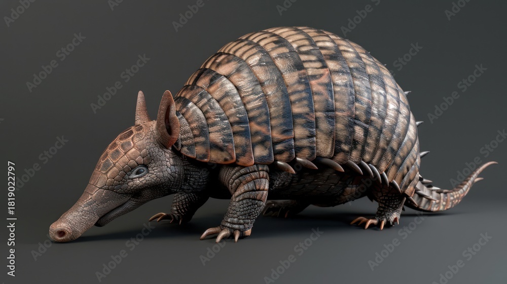 Fototapeta premium Armadillo Isolated on White Background