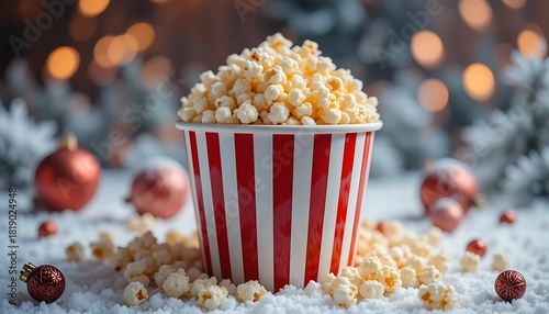 Festive Popcorn Delight - A Holiday Movie Night Treat.
