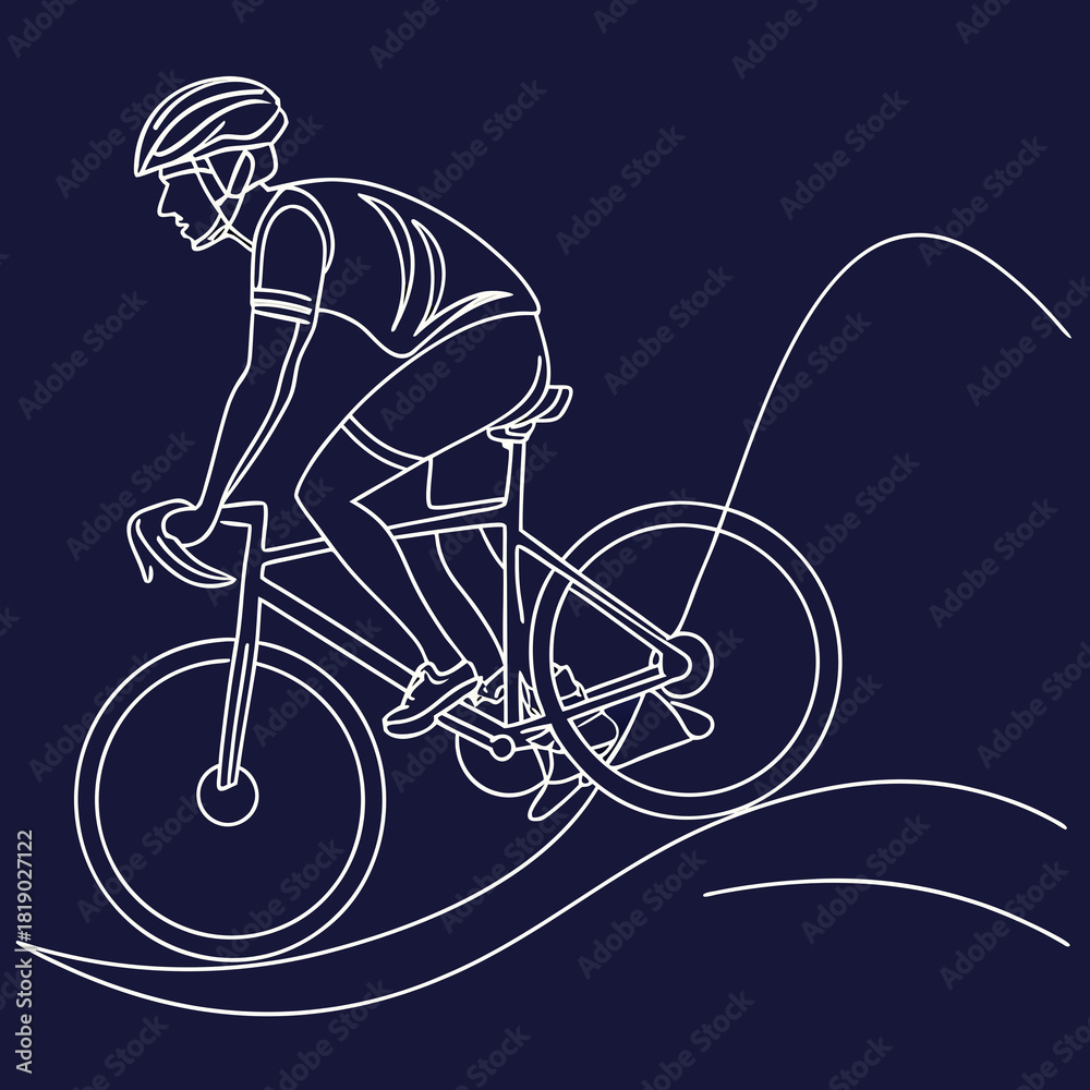 Obraz premium silhouette of cyclist