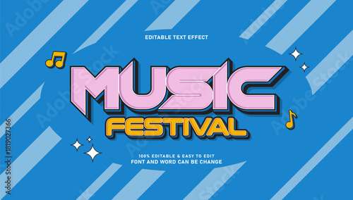 Retro Music Festival Editable Text Effect Template