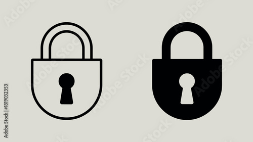 Simple black and white padlock icons representing security and protection