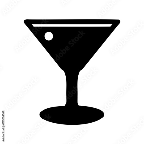 martini glass with ice