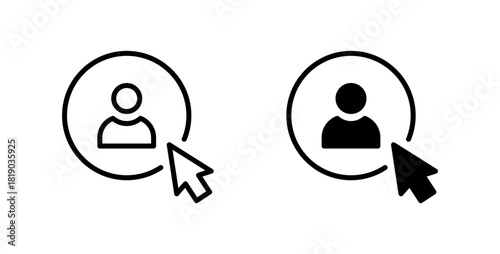 Person and Click icon. Clicking on the user