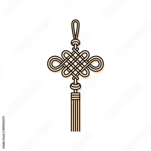 Chinese knot decoration in traditional design with tassel  